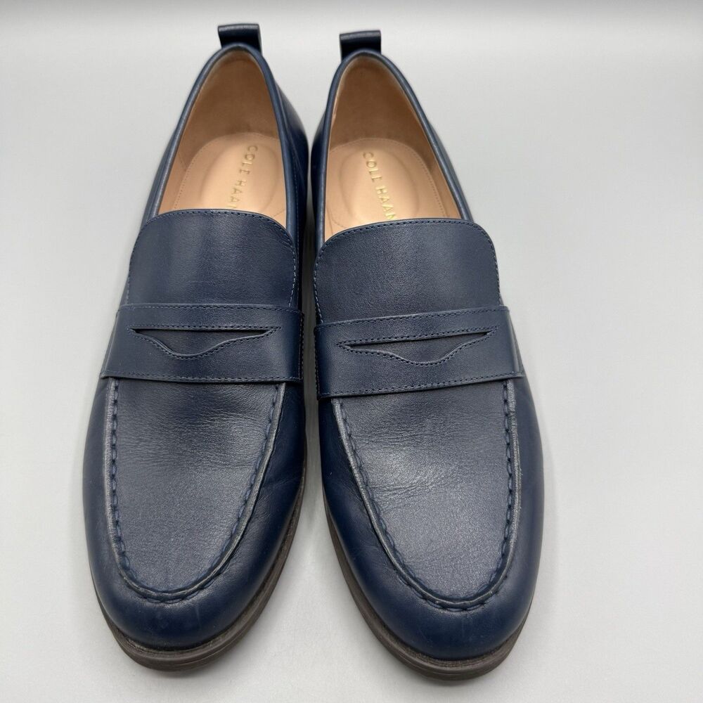 Cole Haan 360 Leather Penny Loafers Navy Blue Comfort Women Size Size 10.5 B